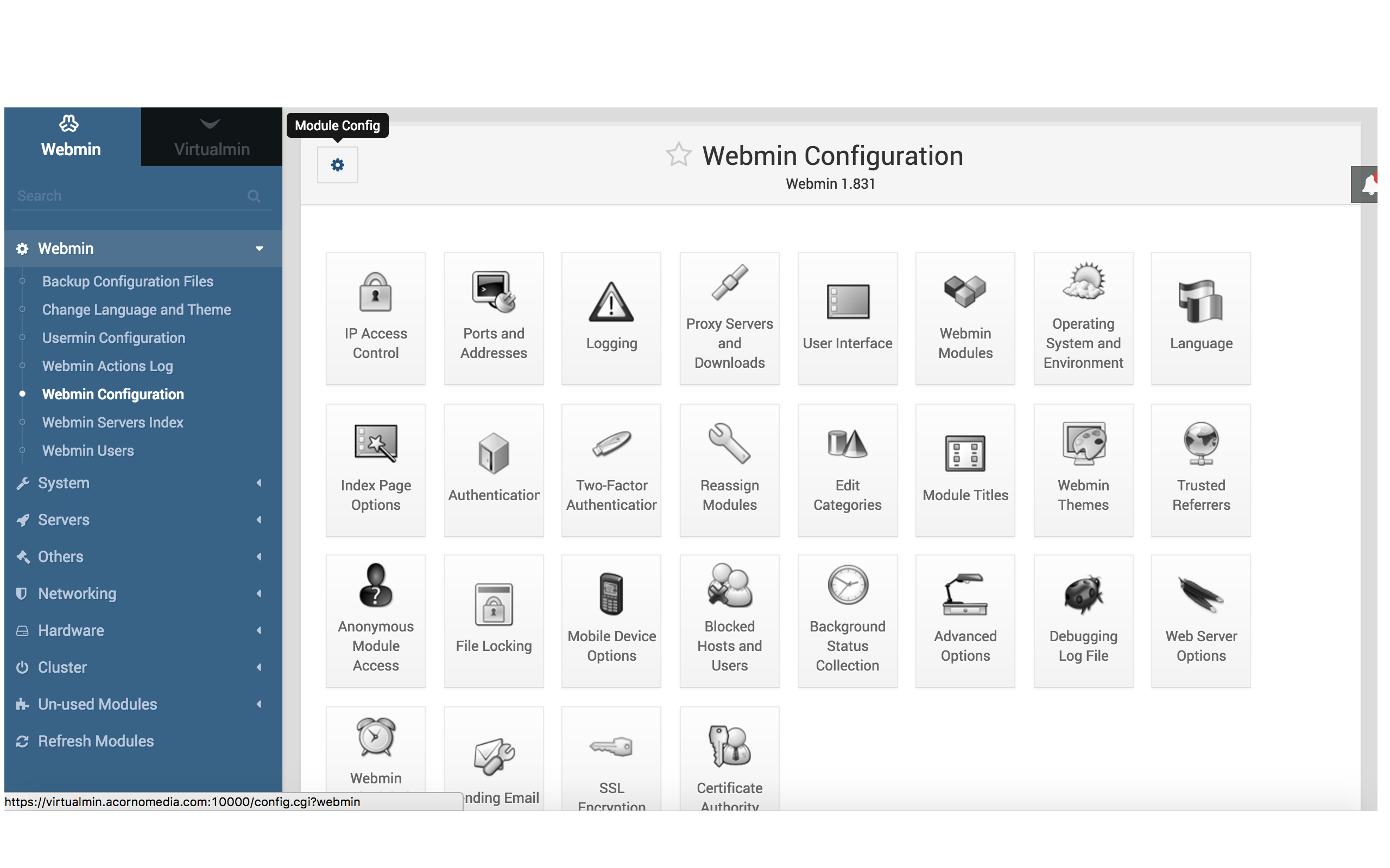 Webmin Configuration Panel